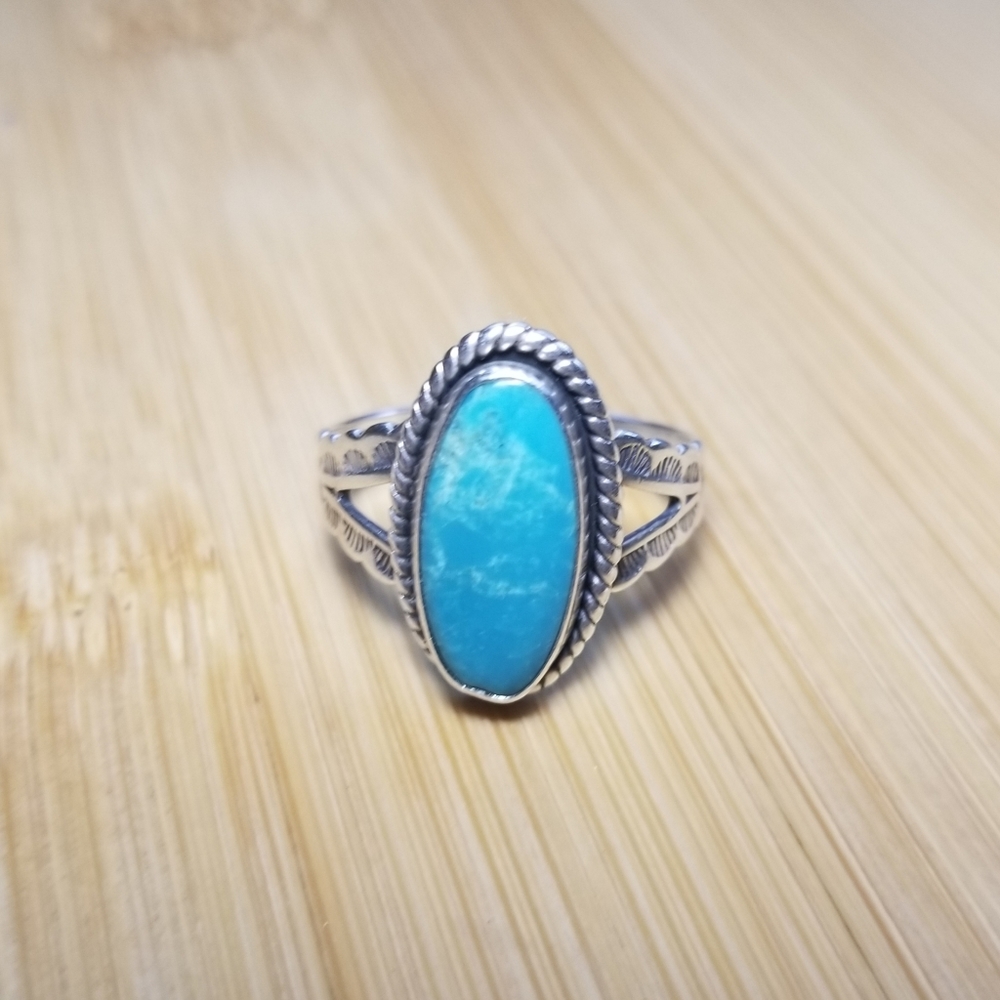 Jane Popovich stamped Navajo ring